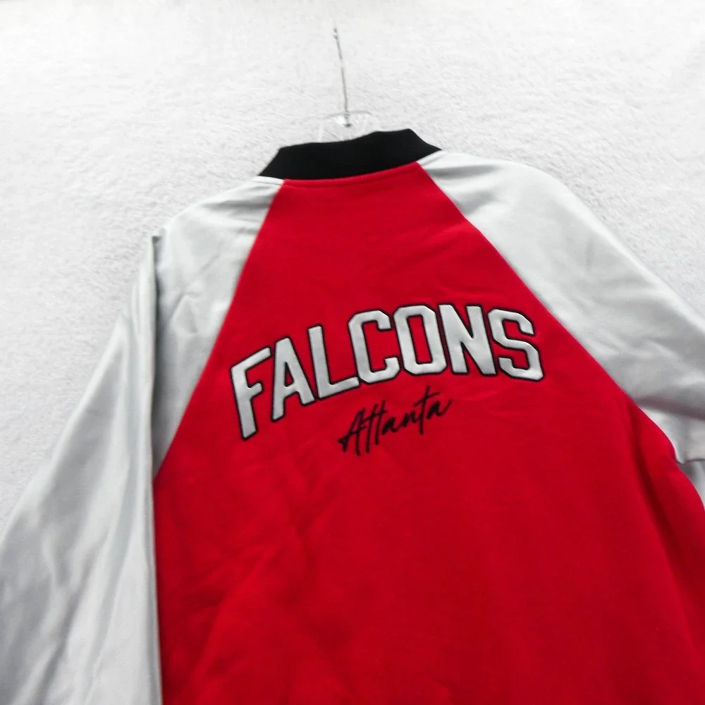 GIII Jacket Women Medium Atlanta Falcons Red Silver Vintage Y2K Deadstock Zip Up
